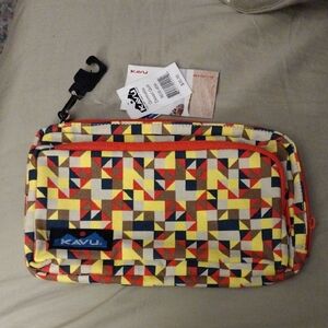 KAVU NWT Geometric Yellow and Red Wallet